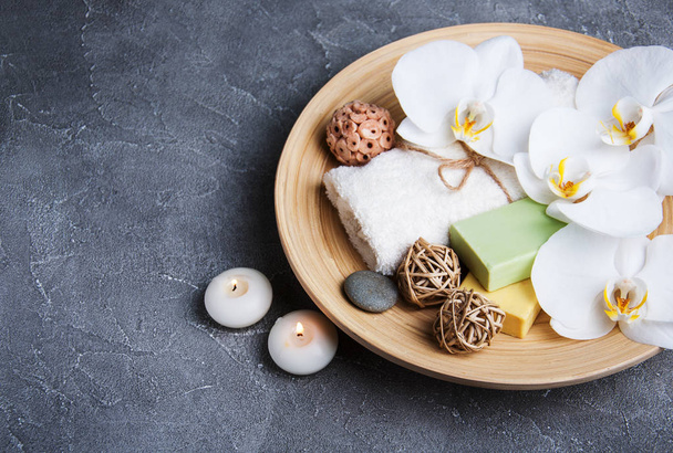 Spa concept with white orchids - Photo, Image