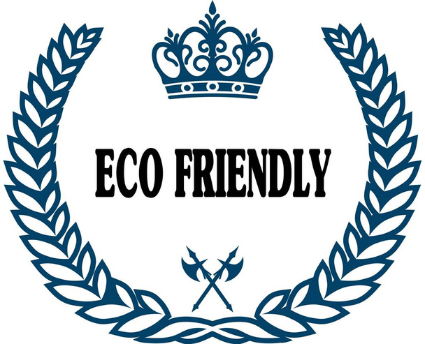 Kék laurels seal Eco Barátságos szöveg. - Fotó, kép