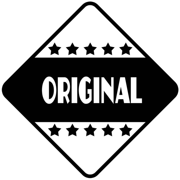 ORIGINAL on black diamond shaped sticker label. - Photo, Image