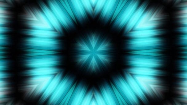 Caleidoscópios fundo com linhas coloridas de néon brilhante animado e formas geométricas. Clipe psicodélico mostrando a formação de branco colorido, vermelho e azul formas e linhas
 - Foto, Imagem