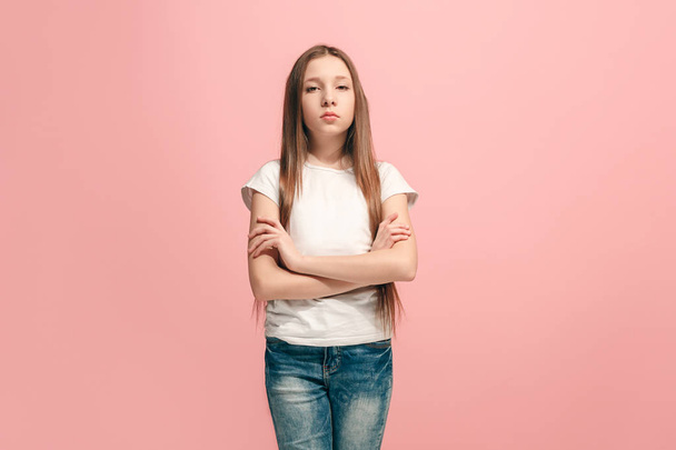 Young serious thoughtful sad teen girl - Foto, Imagen