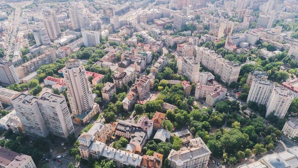 Aerial view of buildings. Summer. Day. Kyiv. Ukraine. - Photo, Image
