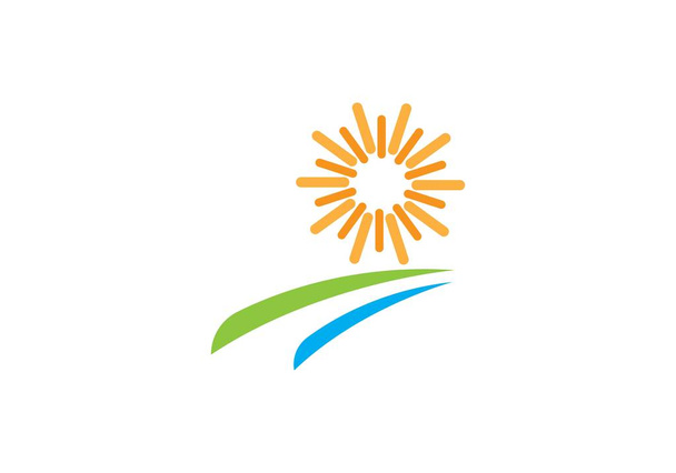 Plantilla de logotipo Sun
 - Vector, imagen