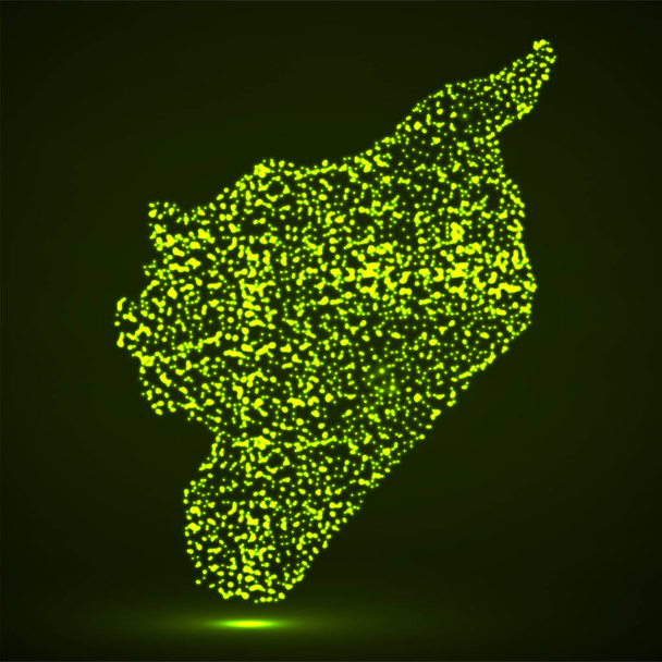 Анотація карта Сирії з світяться частинок - Вектор, зображення