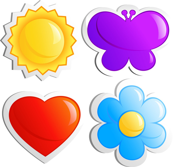 Four icons - Vector, Image