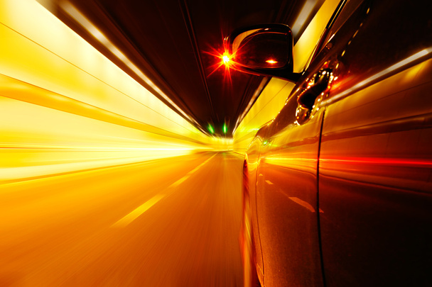 High-speed car in the tunnel, Motion Blur - Foto, afbeelding