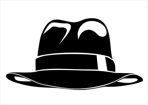 Black vintage hat - Vector, afbeelding