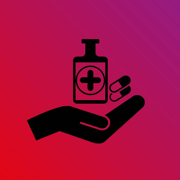 ícone de vetor de medicina e mão
 - Vetor, Imagem