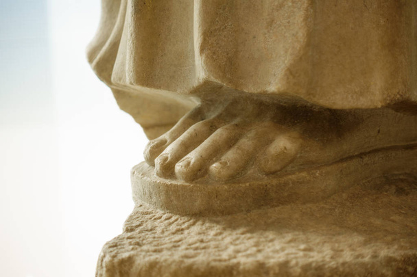 Gros plan du pied d'une représentation humaine, Athènes, Grèce
 - Photo, image