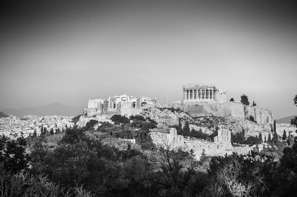 Acropolis- Athens surrounded by lush foliage, Greece, Europe - Photo, Image