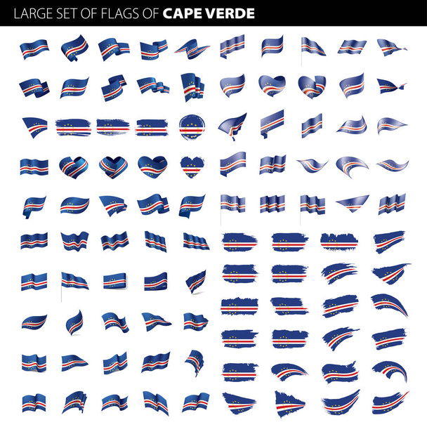 Cape Verde bayrak, vektör çizim - Vektör, Görsel