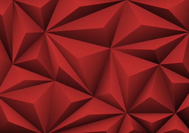 Abstract geometric red background. Folded paper in shape triangl - Vector, Image