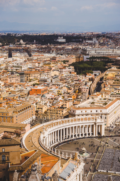 aerial view of St. Peter's square and ancient buildings of Vatican, Italy - Photo, Image