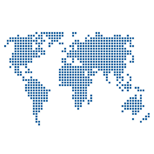 Векторная карта мира с точками, вышитым стилем
 - Вектор,изображение