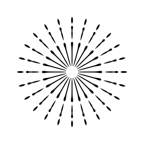 Форма вспышки Retro Sun. Винтажный логотип, этикетка, значок. Векторный дизайн
 - Вектор,изображение