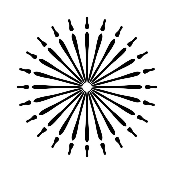 レトロ太陽バースト形状です。ビンテージのロゴ、ラベル、バッジ。ベクター デザイン - ベクター画像