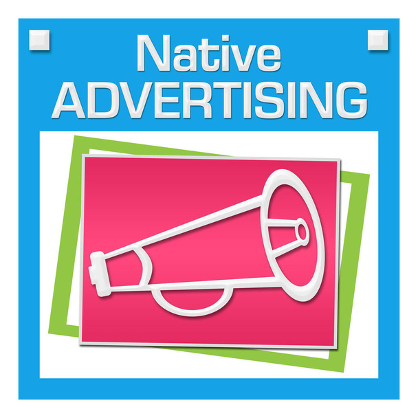 Native advertising concept image with text and related symbol. - Photo, Image