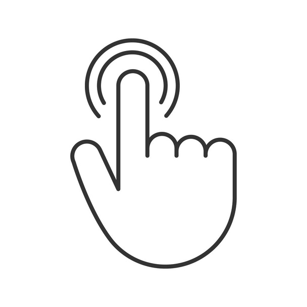 Double tap touch gesture linear icon, vector, illustration - Vector, Image