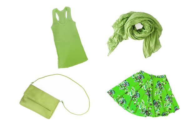 おしゃれな緑夏春女性の服と ac のコラージュ - 写真・画像