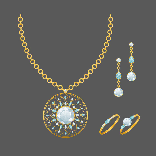 Fashion jewelry set - Vector, Image