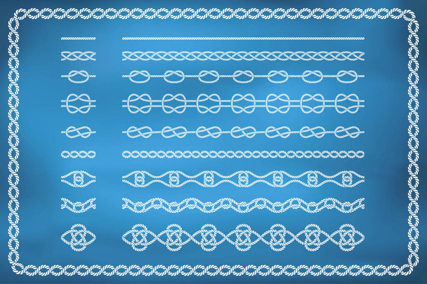 Set of nautical rope seamless borders - Vector, Image