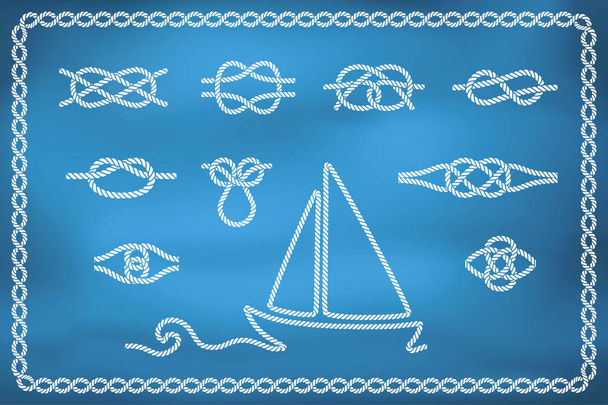 Set of nautical rope knots - Vector, Image