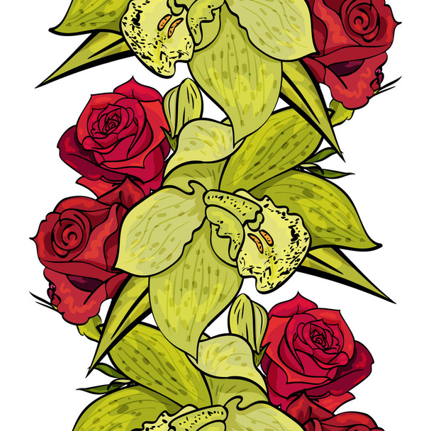 Padrão de flor sem costura vetorial
  - Vetor, Imagem