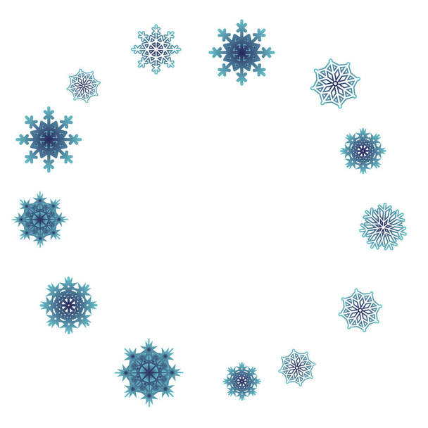 Düşen kar taneleri ile yeni yıl arka plan vektör - Vektör, Görsel