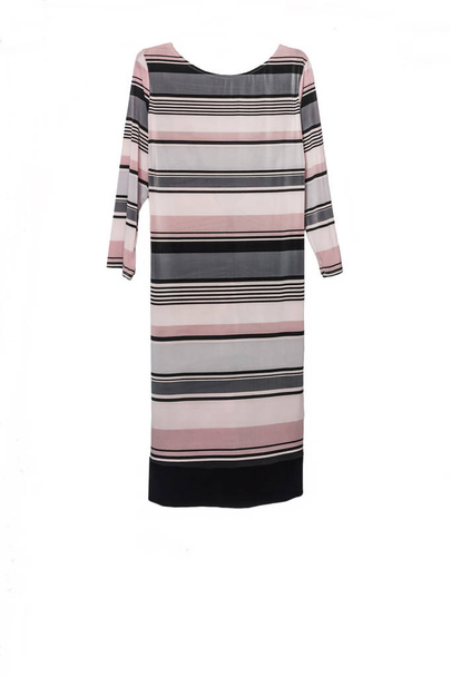 Elegant midi dress with abstract geometric colored striped patte - Photo, Image