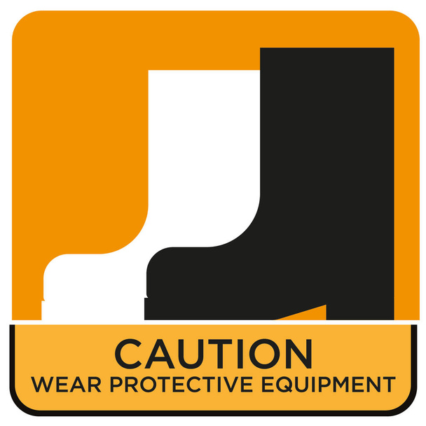 Vigyázat, viseljen védő Equipment_05 - Vektor, kép