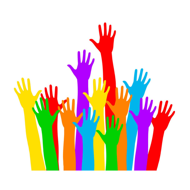 Colorful Hand Up Vector. - Vector, Image