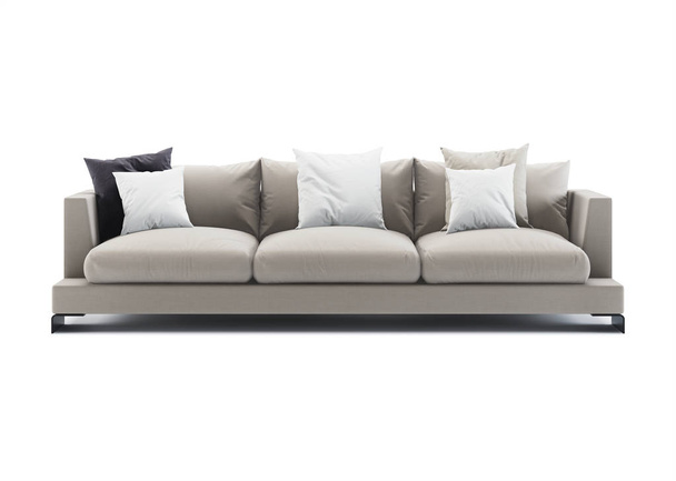 Sofa isolated on white background. 3D rendering. - Photo, Image