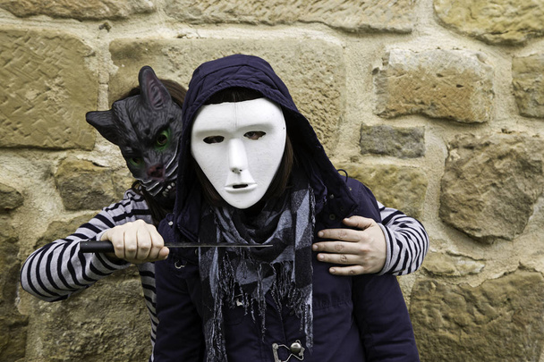 Zabójca kobieta maska - Zdjęcie, obraz