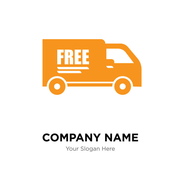 Gratis levering vrachtwagen bedrijf logo ontwerpsjabloon - Vector, afbeelding