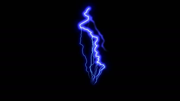 Blauer Blitz im schwarzen Raum, schöner stürmischer Himmel, 3D-Renderkulisse, Computergenerierung - Filmmaterial, Video