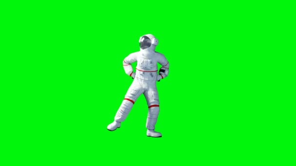 Funny astronaut dancing . Green screen. Realistic 4k animation. - Záběry, video