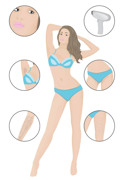 Hair removal methods vector illustration - Vector, Image