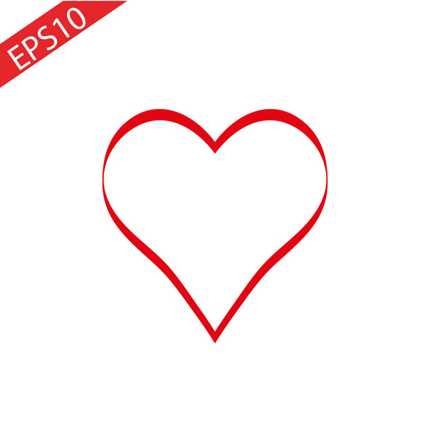 Heart Red Icon line Vector , Love Symbol Valentine s Day - Vector, Image