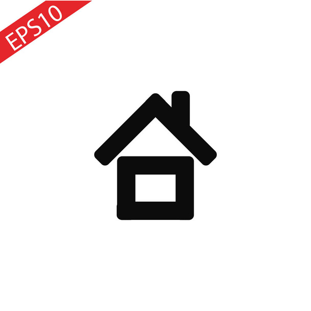 ホームのアイコンのベクトル。シンプルなフラット記号です。白い背景の上の完璧な黒ピクト図. - ベクター画像