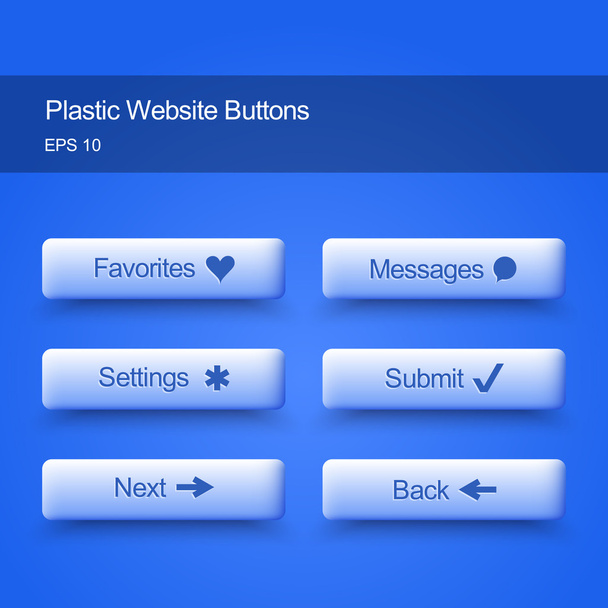 Plastic website buttons. Vector illustration.  - Vector, Image