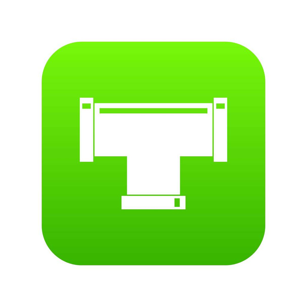 T pipe connection icon digital green - Vecteur, image