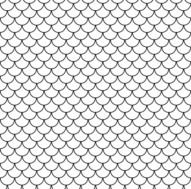 Geometric fish scales chinese seamless pattern. Wavy roof tile background for design. Modern repeating stylish texture. Flat pattern. Vector - Vector, Image