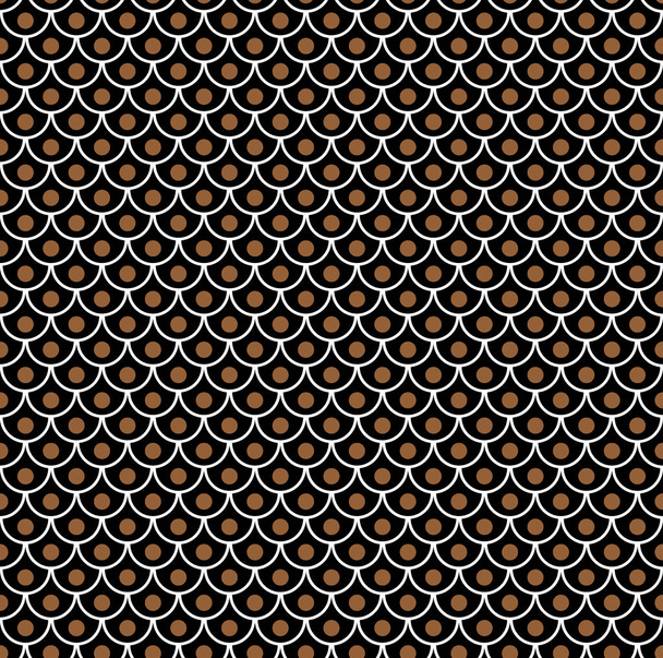Geometric fish scales chinese seamless pattern. Wavy roof tile background for design. Modern repeating stylish texture. Flat pattern. Vector - Vector, Image