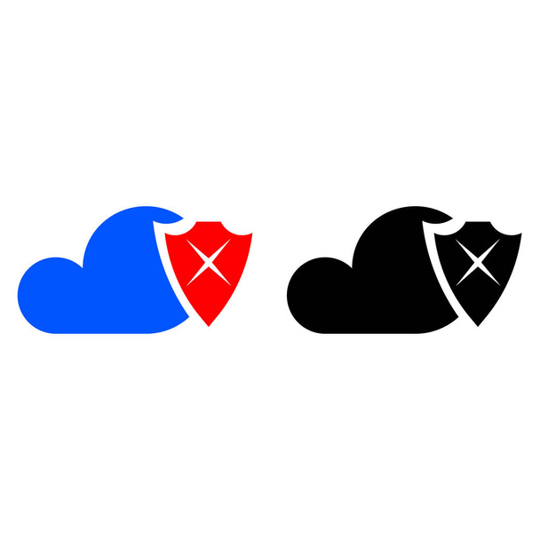 Ikona zabezpečení Cloud - Vektor, obrázek