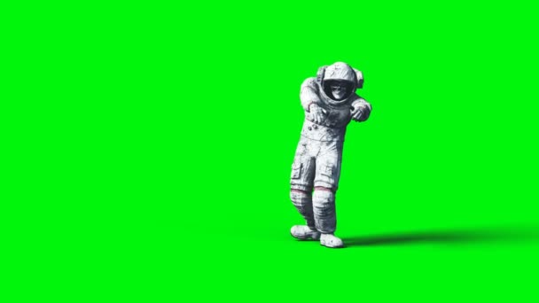 Dead zombie astronaut in space. Cadaver. Green screen. Realistic 4k animation. - Felvétel, videó