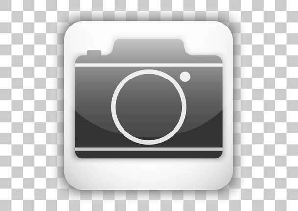 camera icon button design with transparent effect - Vektor, kép