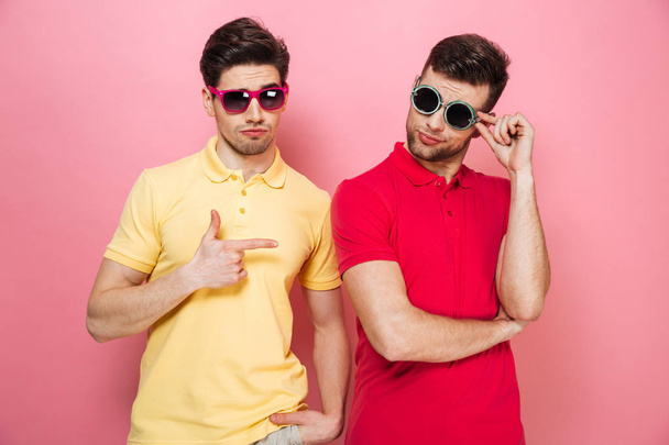 Portrait of a trendy gay male couple - Foto, Imagen