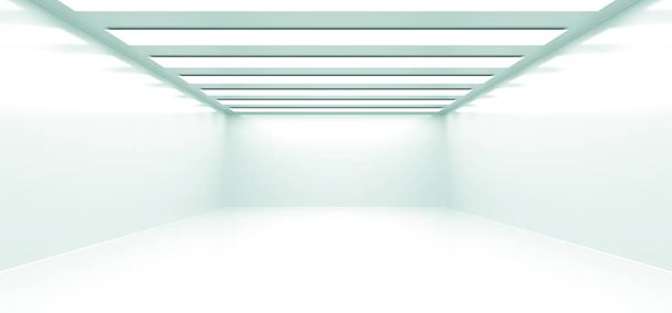 Realistyczne pusty biały pokój ze światłami - Zdjęcie, obraz