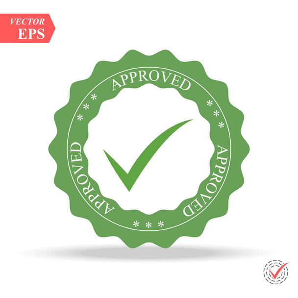 Approved Stamp Vector Over a White Background. Simple mark graphic design. - Vector, Image
