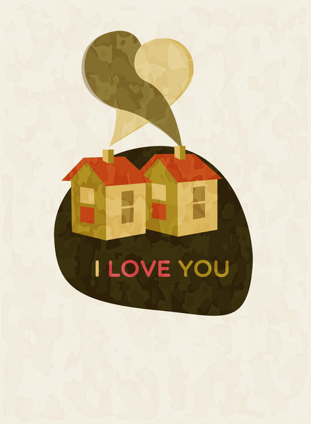 Illustration of house on Valentines Day - Vector, Image